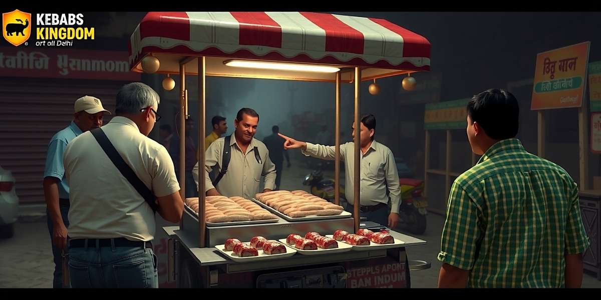 Kebabs Kingdom - Starting Your Kebab Journey Kebabs Kingdom initial gameplay showing a street cart in Old Delhi with customers waiting for kebabs